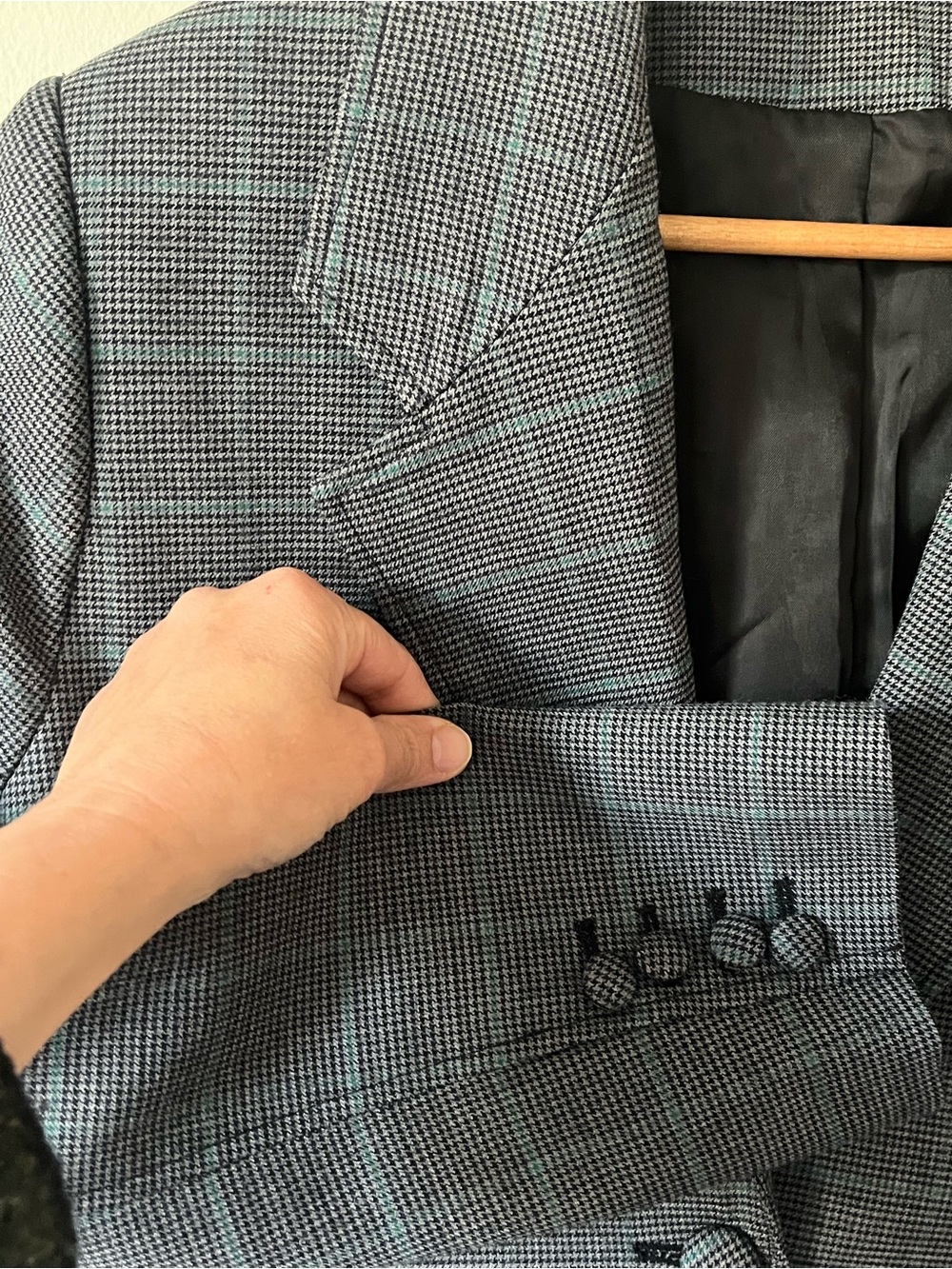 Prada retail Gray Plaid Single-Breasted Blazer- Large - Picture 3 of 11